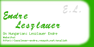 endre leszlauer business card